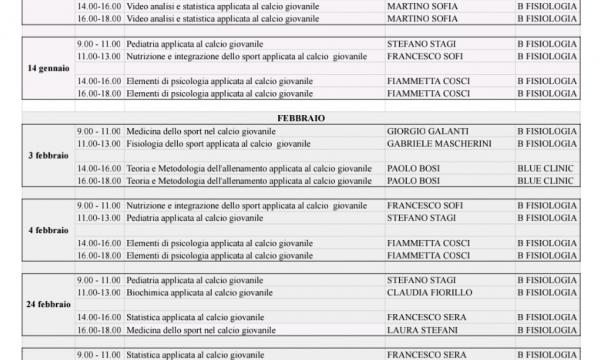 Orario di gennaio e febbraio 2025.